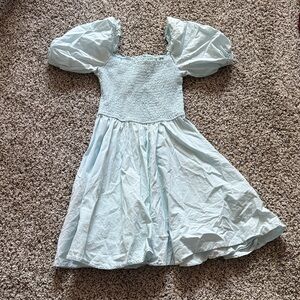 Light Blue Puff Sleeve Dress
